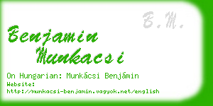 benjamin munkacsi business card